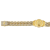 2 Line CZ Cuban Guadalupe ID Bracelet - 14k Two Tone Gold 