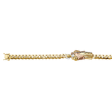 Cuban Link San Judas ID Bracelet - 14k Tri Color Gold 