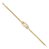 Quince Anos CZ ID Bracelet - 14k Two Tone Gold