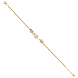 Quince Anos CZ Bracelet - 14k Tri Color Gold