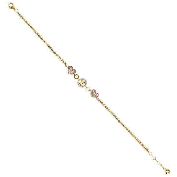 Quince Anos CZ Bracelet - 14k Tri Color Gold