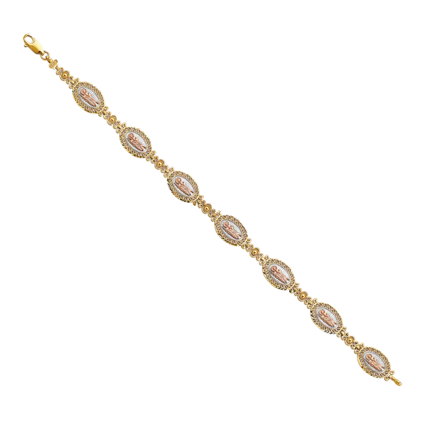 San Judas Bracelet - 14k Tri Color Gold