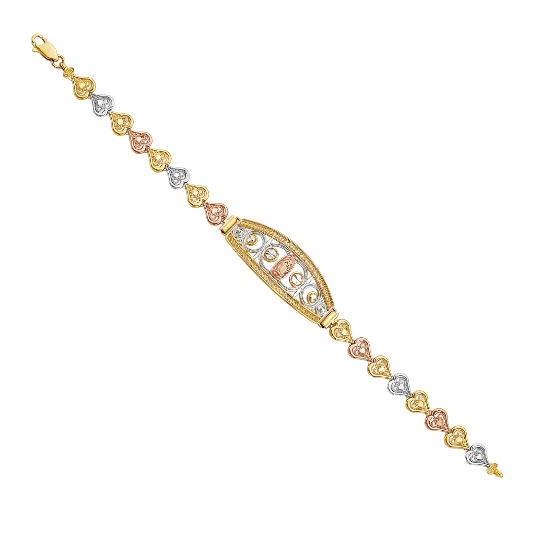 Guadalupe ID Bracelet - 14k Tri Color Gold