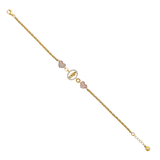 Guadalupe/Heart CZ Bracelet - 14k Tri Color Gold