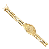 2 Line Figaro Guadalupe Frame ID Bracelet - 14k Yellow Gold