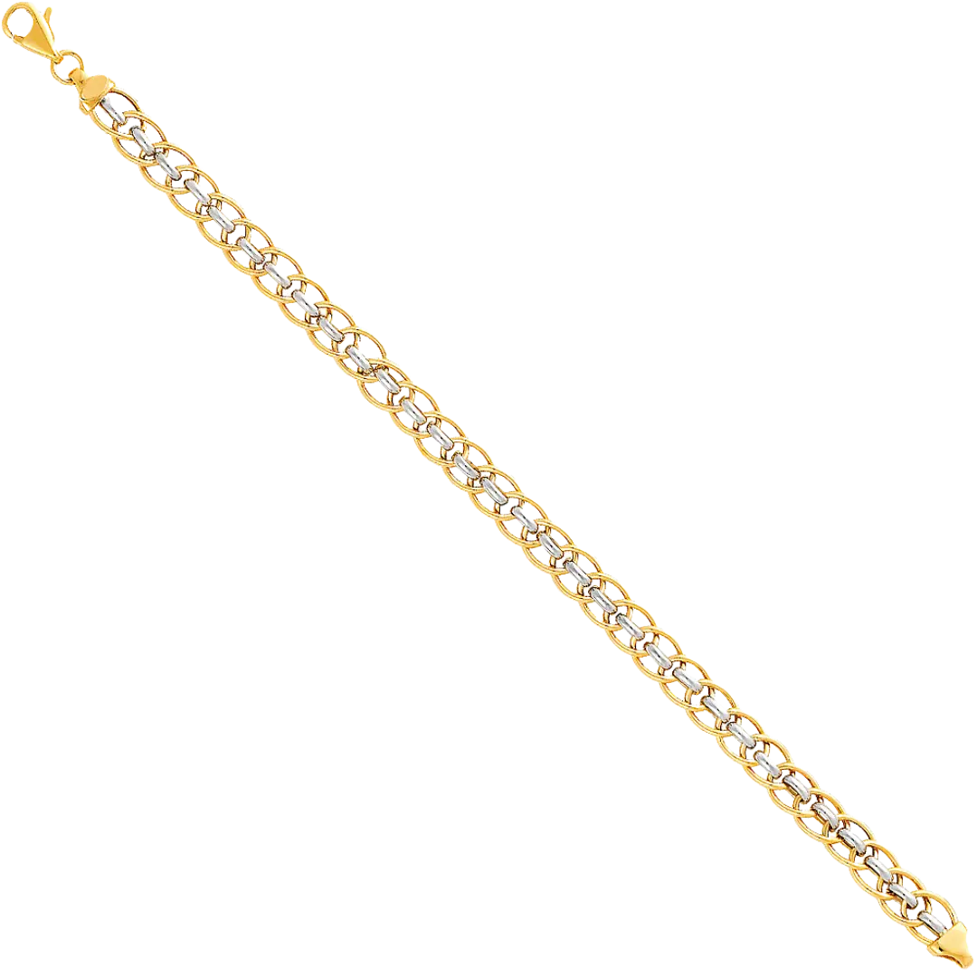 Light Fancy Bracelet - 14k Two Tone Gold