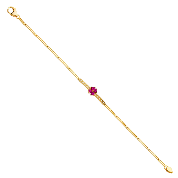 Fancy CZ Bracelet -14k Yellow Gold