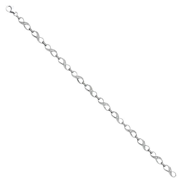 Fancy CZ Bracelet -14k White Gold