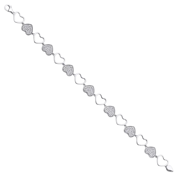 Fancy CZ Bracelet -14k White Gold