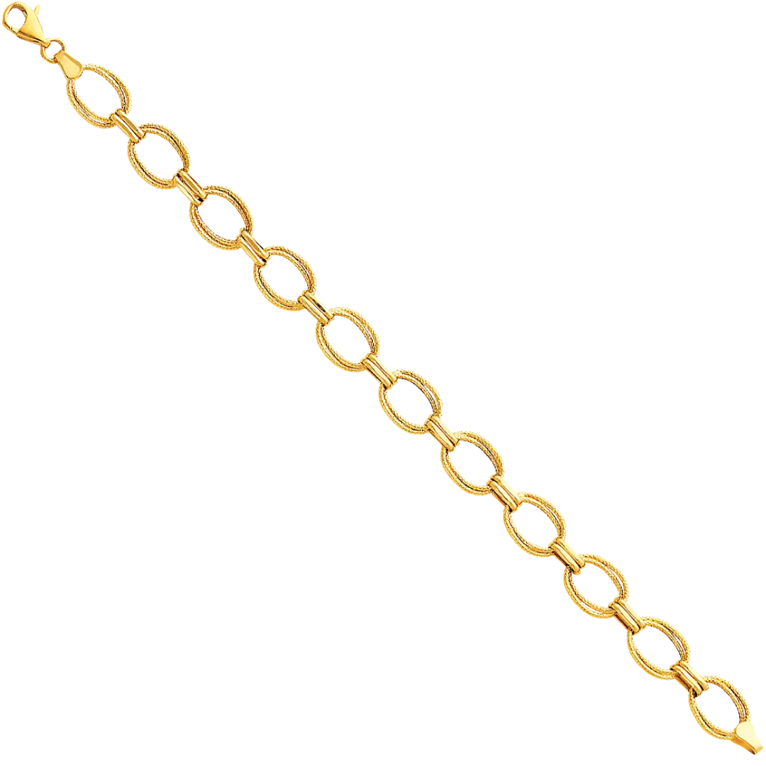 Light Fancy Hollow Bracelet - 14k Yellow Gold