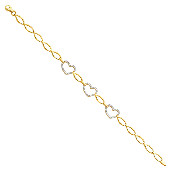 Fancy CZ Bracelet -14k Yellow Gold