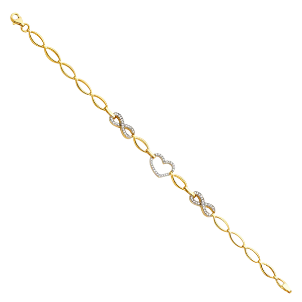 Fancy CZ Bracelet -14k Yellow Gold