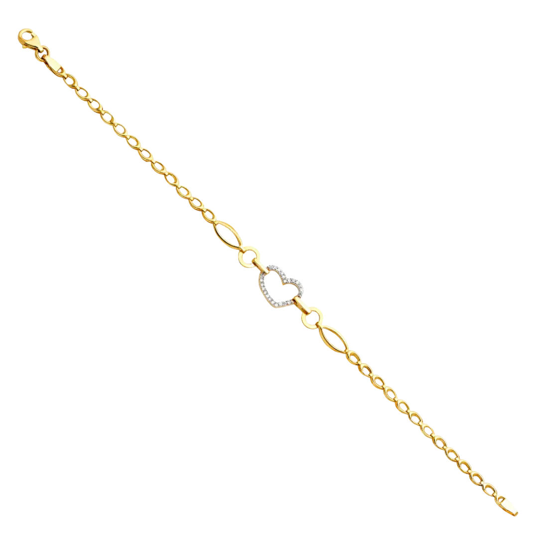 Fancy CZ Bracelet -14k Yellow Gold