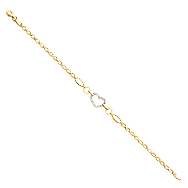 Fancy CZ Bracelet -14k Yellow Gold