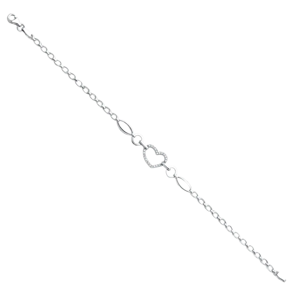 Fancy CZ Bracelet -14k White Gold