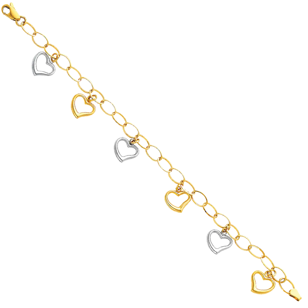 Light Fancy Hollow Bracelet - 14k Two Tone Gold