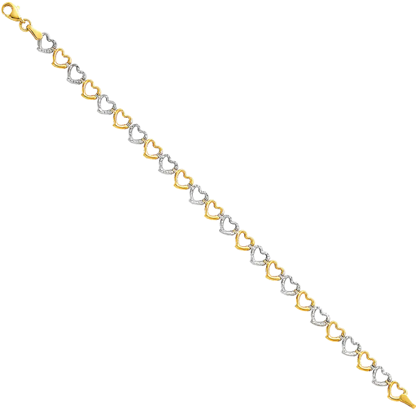 Light Fancy Hollow Bracelet - 14k Two Tone Gold