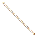 Fancy Cuban Link Bracelet - 14k Tri Color Gold