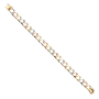 Fancy Cuban Link Bracelet - 14k Tri Color Gold