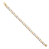 Nugget Cuban Link Bracelet - 14k Tri Color Gold