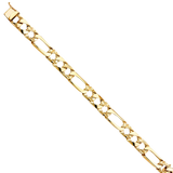 Nugget Figaro Link Bracelet - 14k Yellow Gold