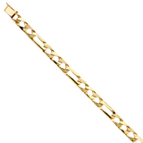 Nugget Figaro Link Bracelet - 14k Yellow Gold