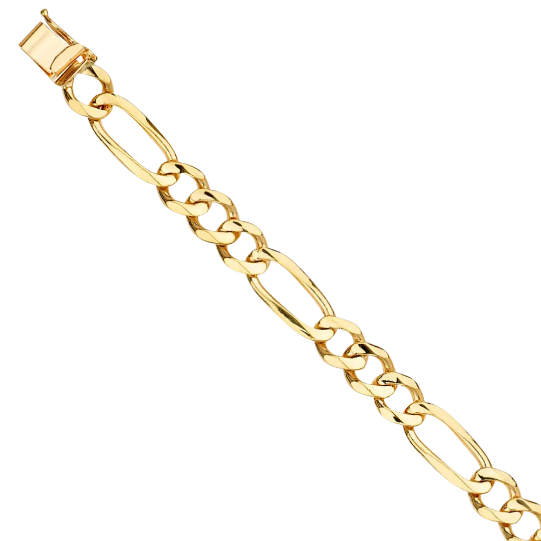 Figaro Link Bracelet - 14k Yellow Gold