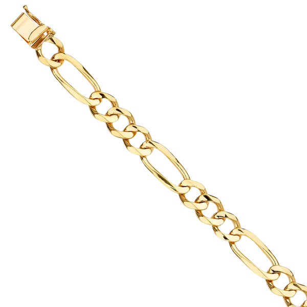 Figaro Link Bracelet - 14k Yellow Gold