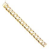 Nugget Cuban Link Bracelet - 14k Yellow Gold