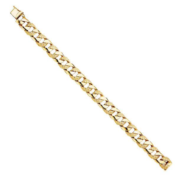 Nugget Cuban Link Bracelet - 14k Yellow Gold