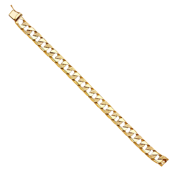 Nugget Cuban Link Bracelet - 14k Yellow Gold