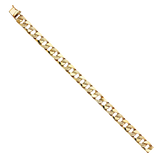 Nugget Cuban Link Bracelet - 14k Yellow Gold