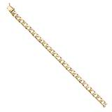 Nugget Cuban Link Bracelet - 14k Yellow Gold