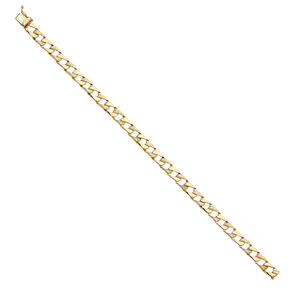 Nugget Cuban Link Bracelet - 14k Yellow Gold