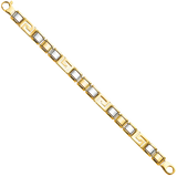 Fancy Men's Bracelet - 14k Two Tone Gold