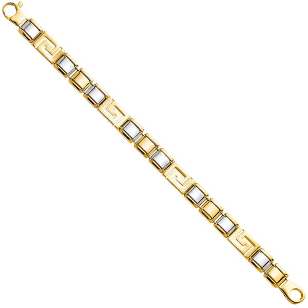 Fancy Men's Bracelet - 14k Two Tone Gold