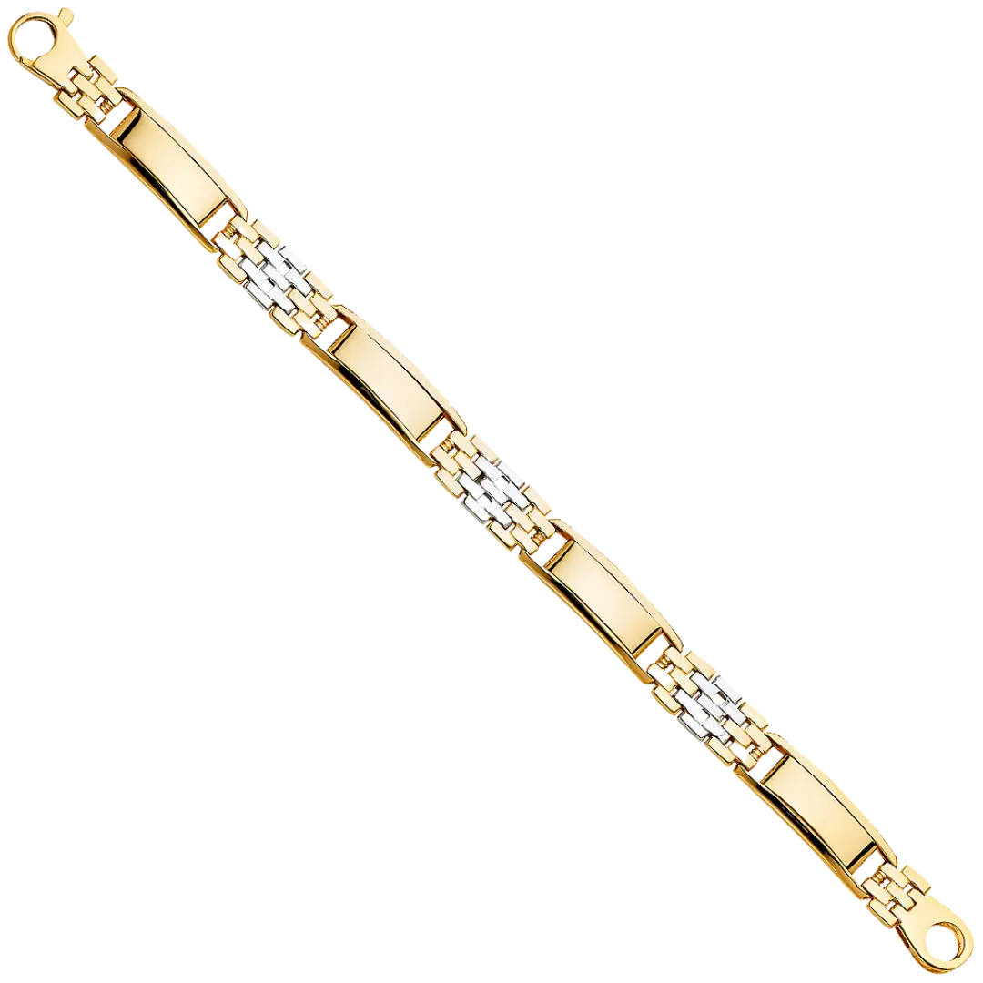 Fancy Men's Bracelet - 14k Two Tone Gold