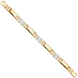 Fancy Men's Bracelet - 14k Two Tone Gold