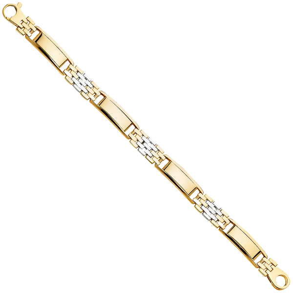 Fancy Men's Bracelet - 14k Two Tone Gold