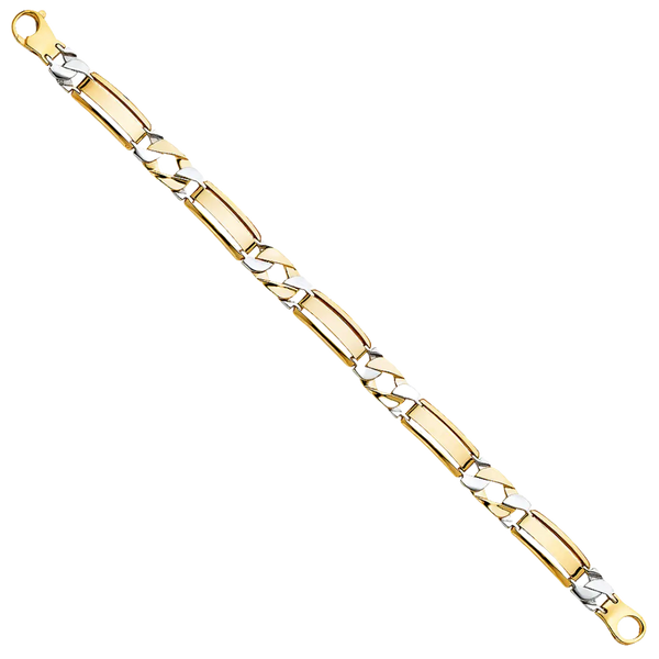 Fancy Men's Bracelet - 14k Two Tone Gold