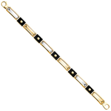 Fancy Men's Bracelet - 14k Two Tone Gold