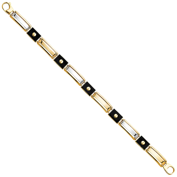 Fancy Men's Bracelet - 14k Two Tone Gold