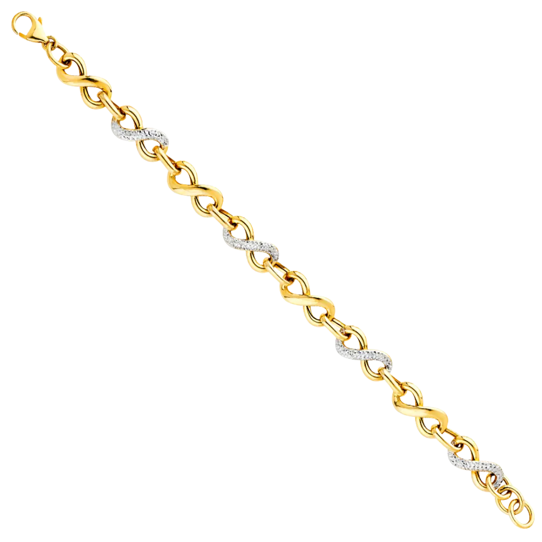 Infinity Hollow Bracelet - 14k Yellow Gold