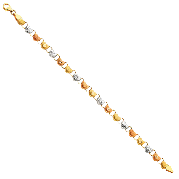 Light Stampato Bracelet - 14k Tri Color Gold