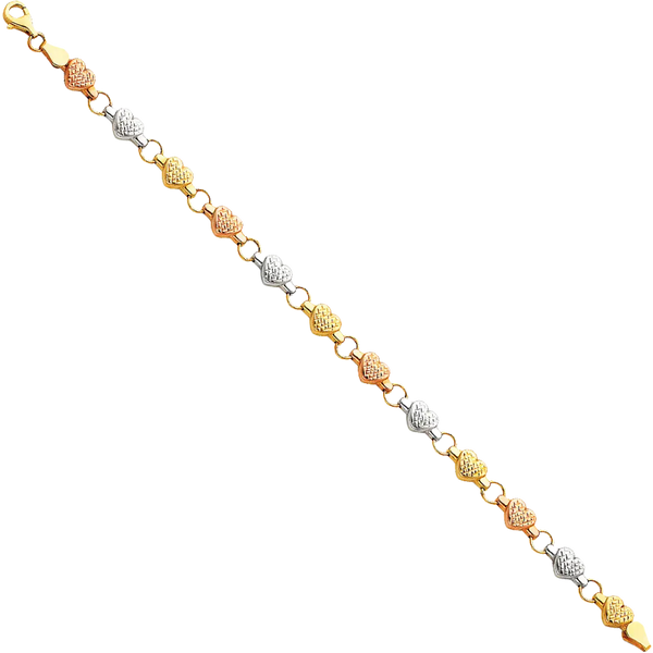 Light Stampato Bracelet - 14k Tri Color Gold