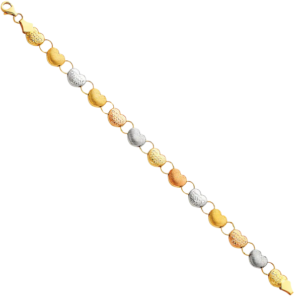 Light Stampato Bracelet - 14k Tri Color Gold