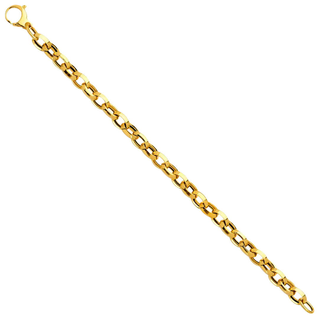 Fancy Hollow Bracelet - 14k Yellow Gold