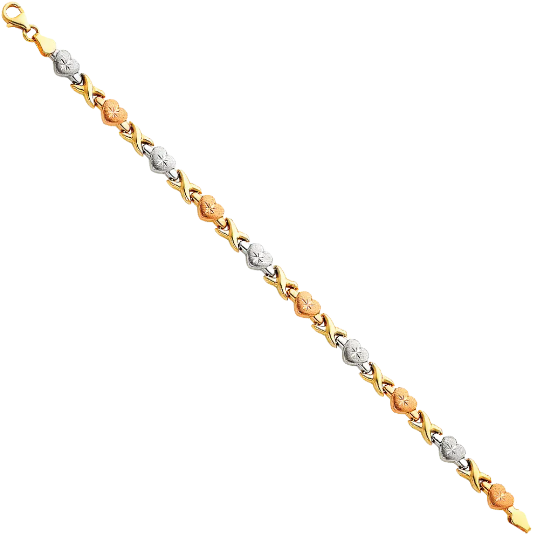 Light Stampato Bracelet - 14k Tri Color Gold