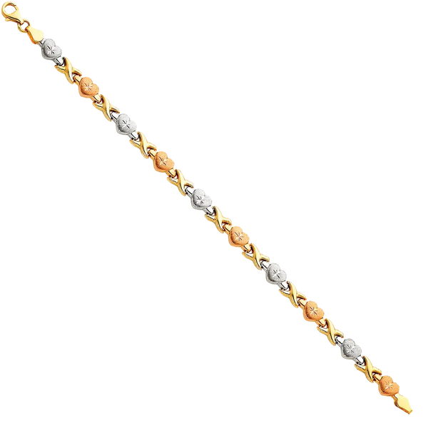 Light Stampato Bracelet - 14k Tri Color Gold