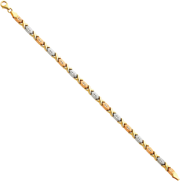 Light Stampato Bracelet - 14k Tri Color Gold